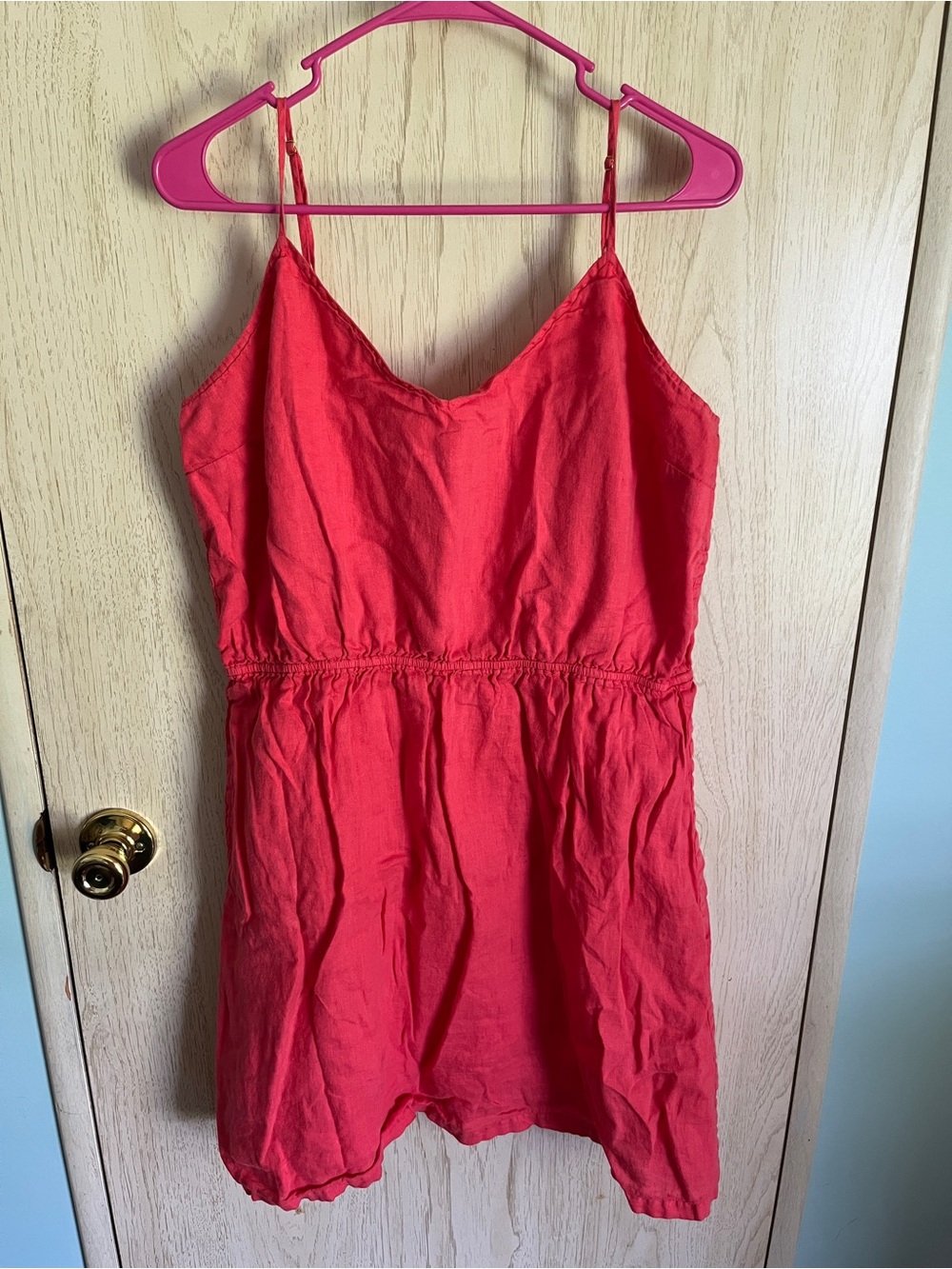 J. CREW Linen Cami Dress Watermelon Pink Sz XL